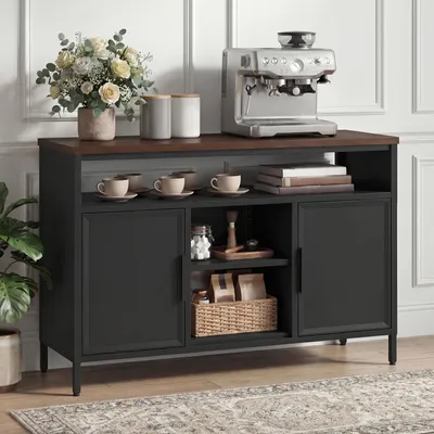 Produktbild von Küchenschrank Vorratsschrank, Aufbewahrungsschrank Küchenunterschrank,108 x 40 x 76 cm, Schwarz