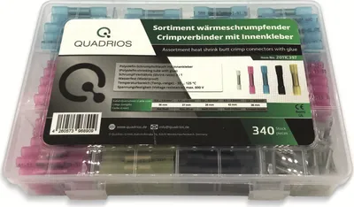 Produktbild von QUADRIOS, 2011C397, Schrumpf-Stoßverbinder-Sortiment 340 tlg. - 3:1 -mit Innenkleber