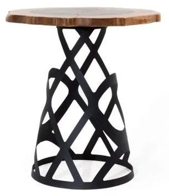 Image de Table d'appoint ronde en bois Plateau en bois Designer Salon Table basse Nouveau
