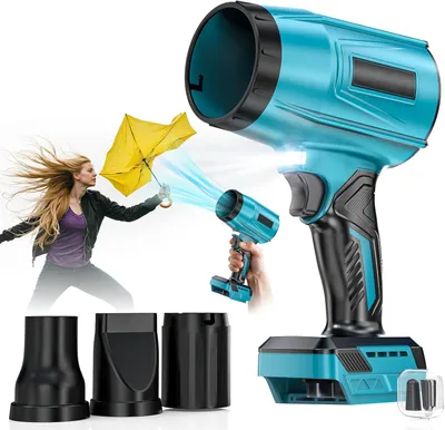 Produktbild von Akku Laubbläser, Turbo Gebläse, 80.000 U/Min bürstenloser Motor, ohne Akku und Ladegerät, für Makita 18V,  Entfernen von Laub, Staub & Schnee