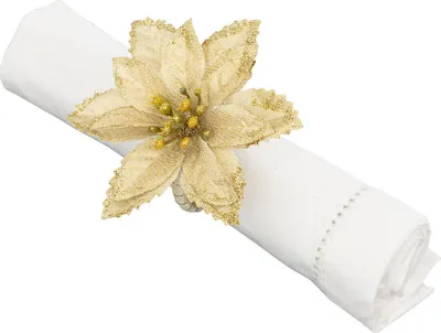 Obrázok produktu pre Krúžky na obrúsky, poinsettia, sada 2 ks