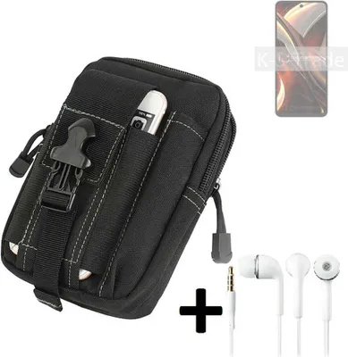 Produktbild von K-S-Trade Gürteltache + Kopfhörer kompatibel mit UMIDIGI A13 Pro Max 5G Gürtel Tasche Holster Schutz Hülle Handy Hülle  schwarz inkl.