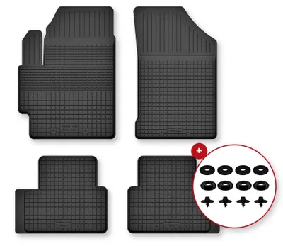 Image de Tapis de sol en caoutchouc pour Toyota Corolla Cross 2022- – 4 pièces, noirs, semi-universel, adapté
