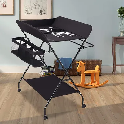 Produktbild von Skládací přebalovací pult Přebalovací pult Vana Přebalovací podložka Combi Mobilní přebalovací pult Baby Child 80x63x96cm Přebalovací pult Combi s univerzálním kolečkem a 3 přihrádkami Úložné přihrádky
