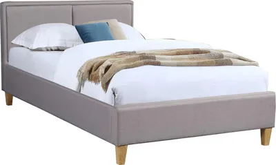 Produktbild von Polsterbett ANAIS Bettgestell Einzelbett 120x200 cm Designbett inklusive Lattenrost, Stoffbezug in grau anthrazit