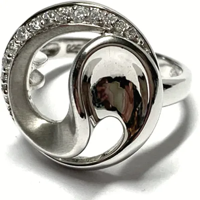 Produktbild von Ring 925 Silber rhodiniert Zirkonia glänzend edel festlich Schmuckring #56