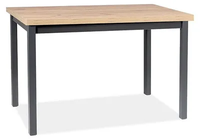 Image de Table à manger 6 couverts - Noir / Beige foncé - L 100 x P 60 x H 75 cm