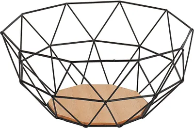 Obrázek produktu pro Gusta 01158240, Ovocná mísa, Kov, Dřevo, Černá, Dřevo, Další, 265 mm, 250 mm