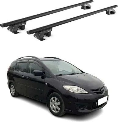 Produktbild von Dachträger Gepäckträger für Mazda 5 CR-CW 2005-2015 Alu Schwarz 2 tlg ABE