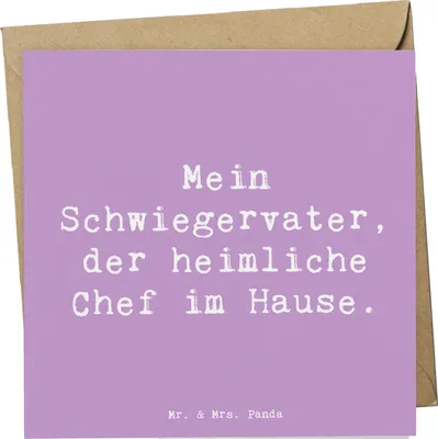 Produktbild von Mr. & Mrs. Panda Grußkarte Spruch Schwiegervater Chef - Lavendeltraum - Geschenk, handgemacht, Dankeschön, Geschenke, Jubiläen, Klappkarte, Glückwunschkarte, Freude
