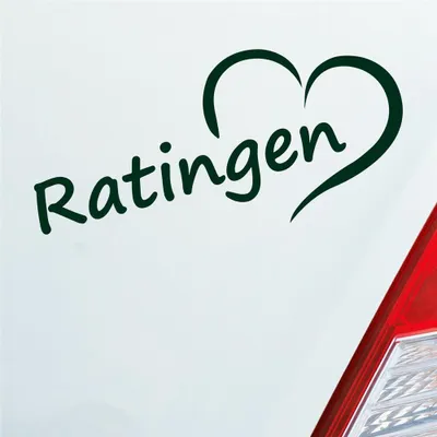 Produktbild von Auto Aufkleber Ratlingen Herz Stadt City Liebe Love Heart 17x8 cm Dunkelgrün Sticker Heckscheibenaufkleber