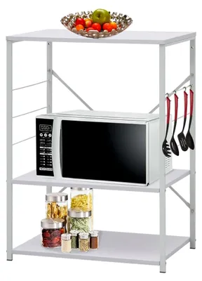 Produktbild von Küchenregal für Mikrowelle, Bäckerregal, Weiß, 60 x 39,6 x 79,5 cm