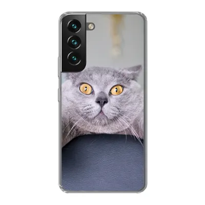Produktbild von MuchoWow® Handyhülle Schutzhülle Hülle für Samsung Galaxy S22 Katze - Angst - Stuhl Silikon Softcase Handy Hülle - Mobiltelefonhülle