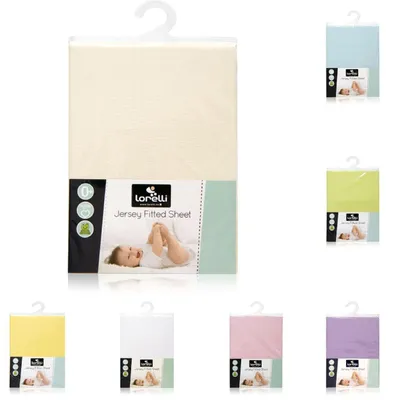 Produktbild von Lorelli Babybett Spannbetttuch Jersey 120 x 60 cm Bettlaken Babybetten, waschbar beige
