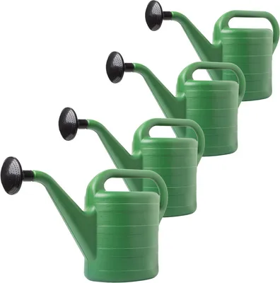 Produktbild von 2friends - Robuste 10L Gießkanne, Klassisch Grün, 4er Set – Ideal für jeden Gärtner, UV-Beständig, Mit abnehmbarer Düse