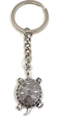 Image de Onwomania Porte-clés Tortue avec motif Argent Métal Charm