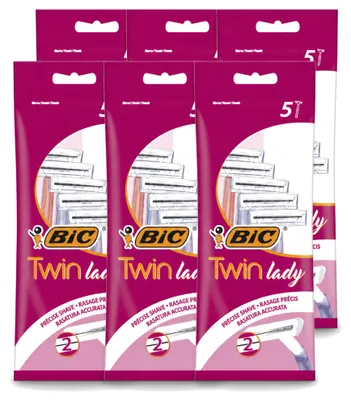 Obrázok produktu pre 6 ks jednorázových žiletiek Bic Twin Lady s dvojitou čepeľou – výhodný balík – 6 kusov