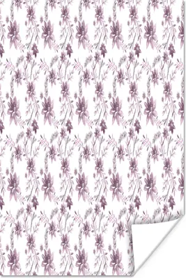 Produktbild von MuchoWow® Poster Blumen - Lila - Muster 20x30 cm - Papierdruck