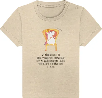 Produktbild von Mr. & Mrs. Panda  T-Shirt Einhorn Prinzessin 0. - 6. Monat - Natural Raw - Geschenk, Baby, Geburtstagsgeschenk, Shirt, Babyshirt, Unicorn, Kinder, Geburtstag