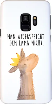 Produktbild von Mr. & Mrs. Panda Samsung Galaxy S9 Handyhülle Lamakopf König - Weiß - Geschenk, Papa, Mama, Cover, Handy Case, Lama, Lamas, Schutzhülle, Hülle, Abitur