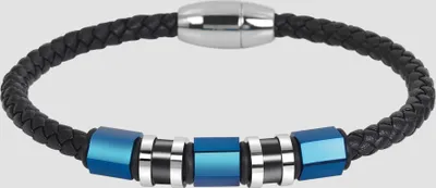 Produktbild von Akzent Echtleder Armband mit Edelstahlelementen