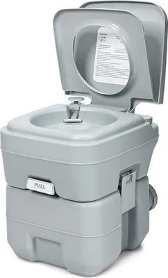 Produktbild von COSTWAY 20L+12L kempingová toaleta s odnímateľnou nádržou na odpadovú vodu sivá