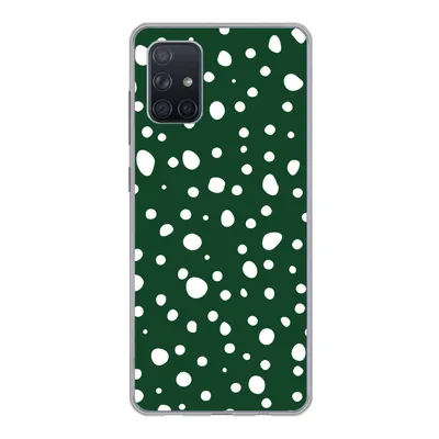Produktbild von MuchoWow® Handyhülle Schutzhülle Hülle für Samsung Galaxy A51 Polka dots - Weiß - Grün Silikon Softcase Handy Hülle - Schutzabdeckung