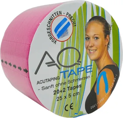Zdjęcie produktu dla Taśma AQ-Tape Y-Tape 5 x 25 cm wstępnie przycięta różowa (22 szt.)