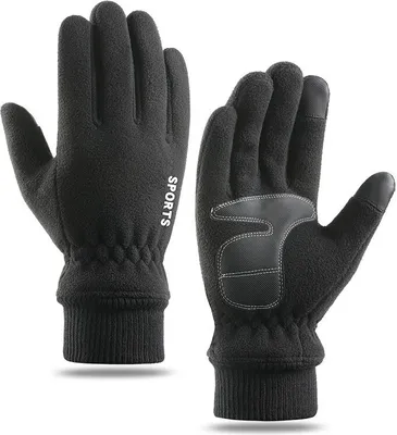 Produktbild von INF Winter-Fahrradhandschuhe – Winddichte Thermo-Touchscreen-Handschuhe zum Skifahren Schwarz