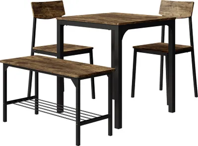 Produktbild von Esstisch-Set Vicco Fyrk Schwarz/Eiche rustikal 70 x 70 cm 4 Teile, Model 53028
