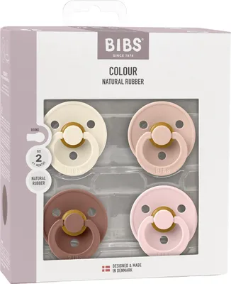 Image de Bibs Colour Sucette - Lot de 4 - Taille 2 - Ivory/Blush/Woodchuck/Blossom | Sucettes et bandes de sucette