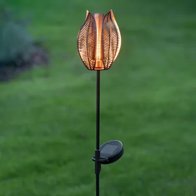 Produktbild von Solar LED Gartenstecker "Blume" 84 cm hoch, Dekostecker wetterfest, Solarlampe, Outdoor Solarleuchte für Draußen