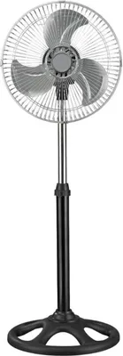 Immagine prodotto di Ventilatore a piantana Rosberg R51760D12, 45 W, pale in metallo, 30 cm, nero/argento