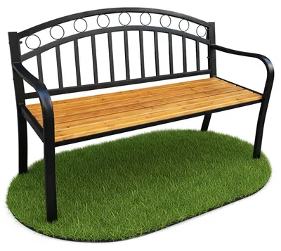 Image de Akord Banc De Jardin Arum Noir/Bois Naturel 127X58X84