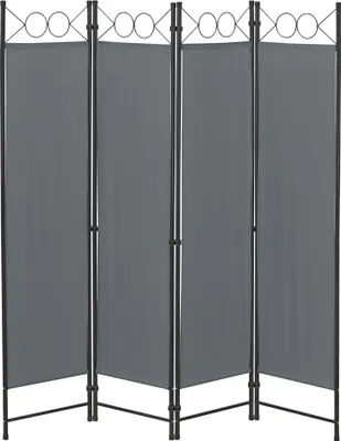 Produktbild von Raumteiler Saragossa 4-teilig 160x171 cm Paravent Trennwand 4-tlg. Sichtschutz Stellwand Spanische Wand Dunkelgrau