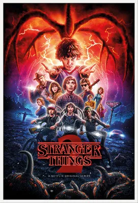 Immagine prodotto di Stranger Things - Poster - One Sheet - Stagione 2 + cornice a incastro, Shinsuke® Maxi in plastica bianca, lastra in acrilico