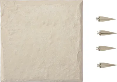 Immagine prodotto di Pietre da giardino - Set di lastre per vialetti, 4 pezzi - Dimensioni 39,5 x 39,5 cm - Effetto pietra - Con picchetti - Plastica (PC) - Per prato e terrazza - Beige
