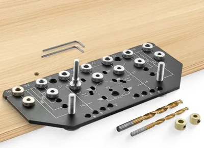 Produktbild von Regalstiftlehre Scharnierlehre - Aluminiumlegierung - Präzise Schranklochbohren