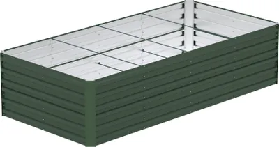 Obrázok produktu pre JOIEYOU 240x120x58cm kovový kvetináč na vyvýšené záhony, 1730L pozinkovaný oceľový záhradný záhon, obdĺžnikový záhon na stavbu, vonkajší kvetináč na zeleninu kvety ovocie bylinky (zelený)