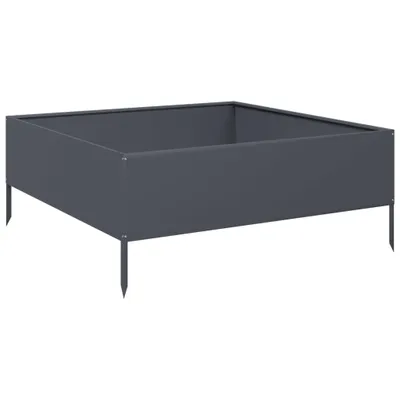 Zdjęcie produktu dla vidaXL Podwyższona grządka, kolor antracytowy, 100 x 100 x 41 cm, stal