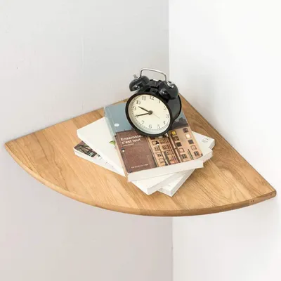 Image de Elzusha - Étagère d'angle en bois pour décoration et rangement, avec coins arrondis