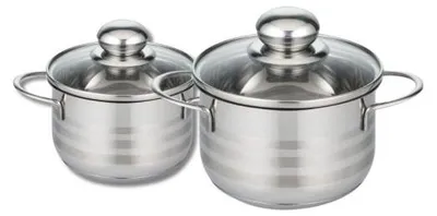 Image de Lot de 2 faitouts 14 et 16 cm en acier inoxydable sans PFAS Elo Brillant