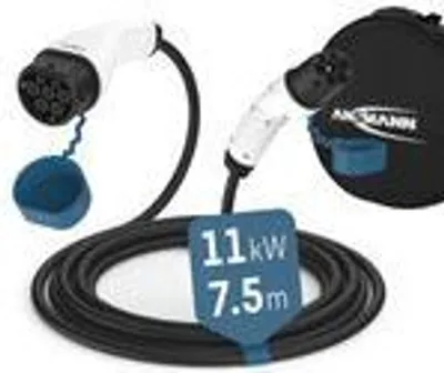 Produktbild von Ladekabel Typ 2 mit 11 kW für Hybrid- & Elektroauto 7,5 Meter lang