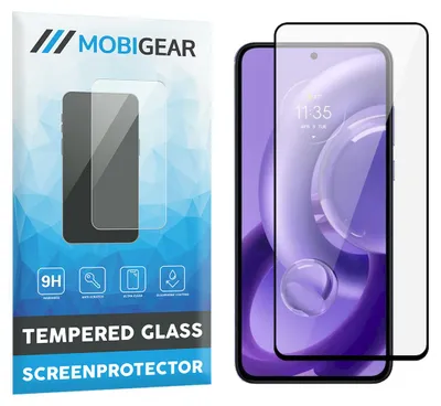 Produktbild von Mobigear Premium Displayschutzfolie für Motorola Edge 30 Neo, gehärtetes Glas, Displayschutz – kompatibel mit Hüllen, schwarz