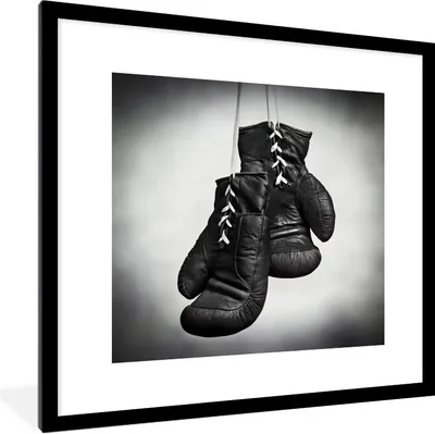Produktbild von MuchoWow® Gerahmtes Poster Boxen - Boxhandschuhe - Seil 40x40 cm - Poster mit Schwarzem Bilderrahmen Wandposter Rahmen Foto Bilder - Poster - Plakat im Rahmen