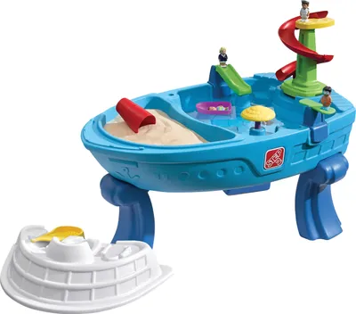 Produktbild von Step2 Fiesta Cruise Sand & Wassertisch | Wasserspieltisch für Kinder in Blau mit 10-teiligem Zubehör Set | Wasserspielzeug / Sandtisch für den Garten