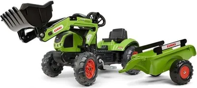 Produktbild von Tractopelle Claas mit Lenkrad & Anhänger, Grün, 70% Recyceltes Plastik, Ab 2 Jahren, 100%  France