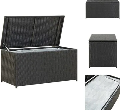 Obrázek produktu pro vidaXL Zahradní box z polyratanu 100x50x50 cm černý - Zahradní boxy