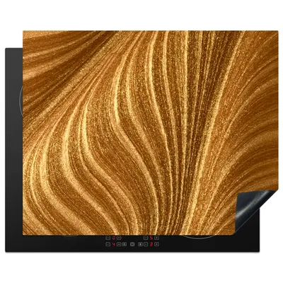 Produktbild von KitchenYeah© Herdabdeckplatte Nahaufnahme von Goldfarbe , 65x52cm, Küche Deko, Glaskeramikkochfeld Herdabdeckung, Abdeckplatte fùr Kochfeld