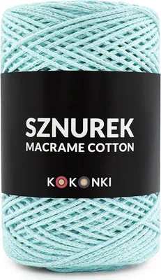 Produktbild von Kokonki Makramee Garn 2mm Baumwolle, 200m Rolle, Frostblau - Perfekt für Taschen & Deko